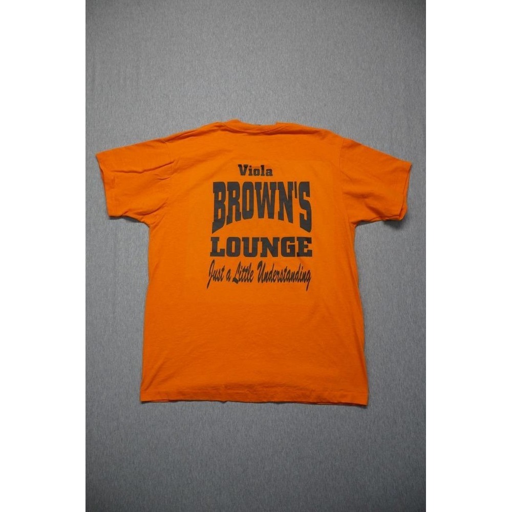 Vtg Fruit of the Loom Best Shirt Men Extra Large Orange Lounge Bar Single Stitch
